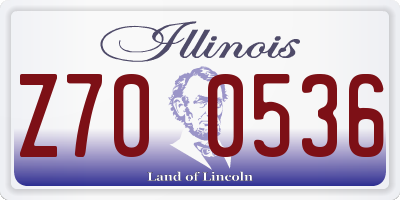 IL license plate Z700536