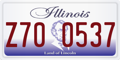 IL license plate Z700537