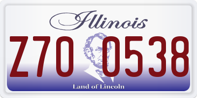 IL license plate Z700538