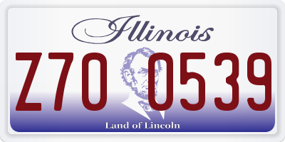 IL license plate Z700539