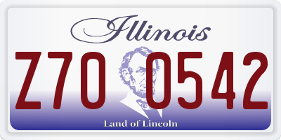 IL license plate Z700542