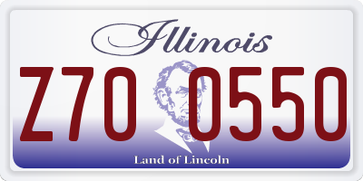 IL license plate Z700550