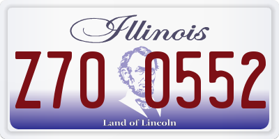 IL license plate Z700552