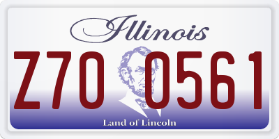 IL license plate Z700561