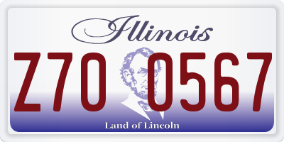 IL license plate Z700567
