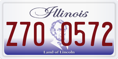 IL license plate Z700572
