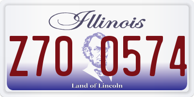 IL license plate Z700574