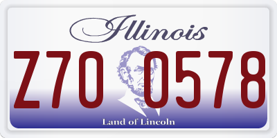 IL license plate Z700578