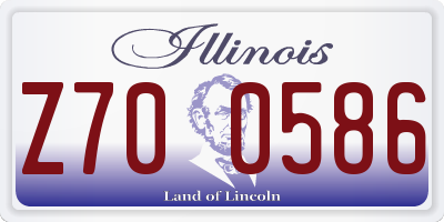 IL license plate Z700586