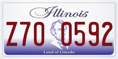 IL license plate Z700592