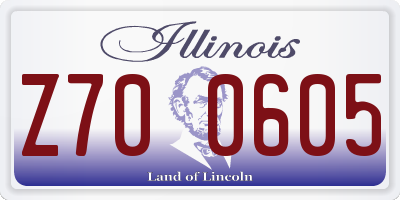 IL license plate Z700605