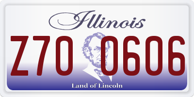 IL license plate Z700606