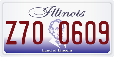 IL license plate Z700609