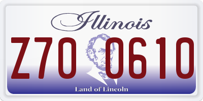 IL license plate Z700610