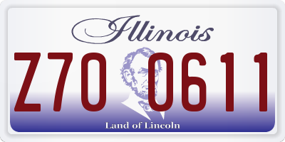 IL license plate Z700611