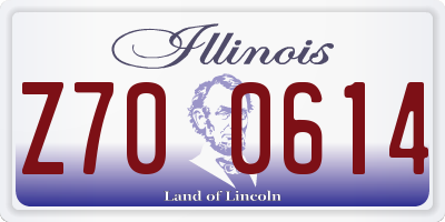 IL license plate Z700614