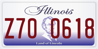 IL license plate Z700618