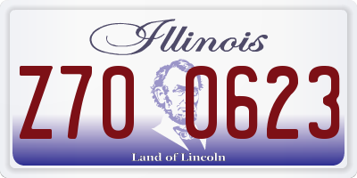 IL license plate Z700623