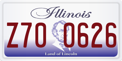 IL license plate Z700626
