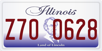 IL license plate Z700628