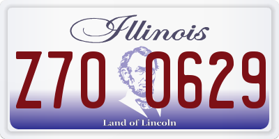 IL license plate Z700629