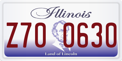IL license plate Z700630