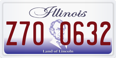 IL license plate Z700632