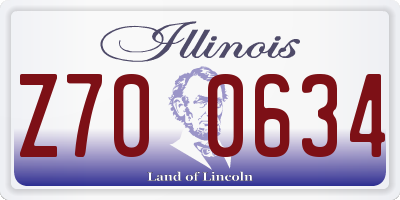 IL license plate Z700634