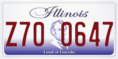 IL license plate Z700647