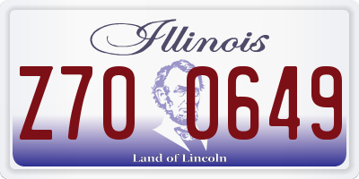 IL license plate Z700649
