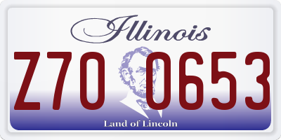 IL license plate Z700653