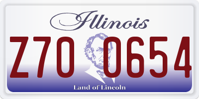IL license plate Z700654