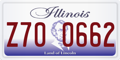 IL license plate Z700662