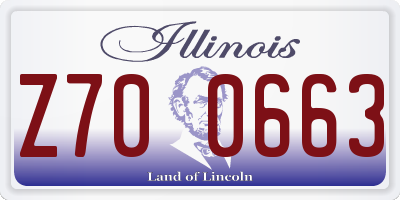 IL license plate Z700663
