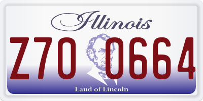 IL license plate Z700664