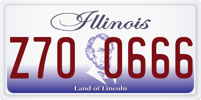 IL license plate Z700666
