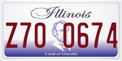 IL license plate Z700674