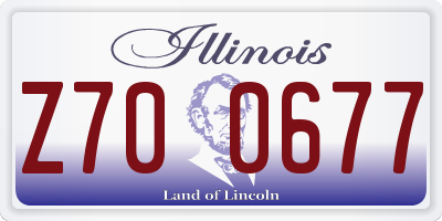 IL license plate Z700677