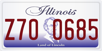 IL license plate Z700685