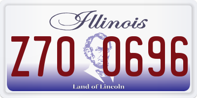IL license plate Z700696