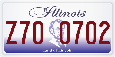 IL license plate Z700702