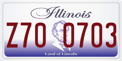 IL license plate Z700703
