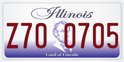 IL license plate Z700705