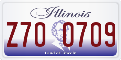 IL license plate Z700709