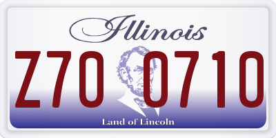 IL license plate Z700710