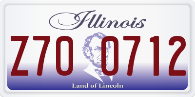 IL license plate Z700712