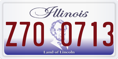 IL license plate Z700713
