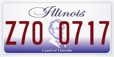 IL license plate Z700717