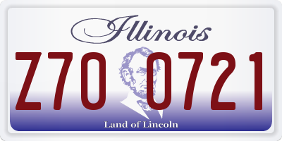 IL license plate Z700721