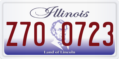 IL license plate Z700723